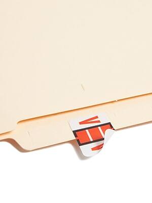 Alt View 2. Smead - BCCR Labels File Folder Label, V, Dark Orange, 500 Labels/Pack - Orange.