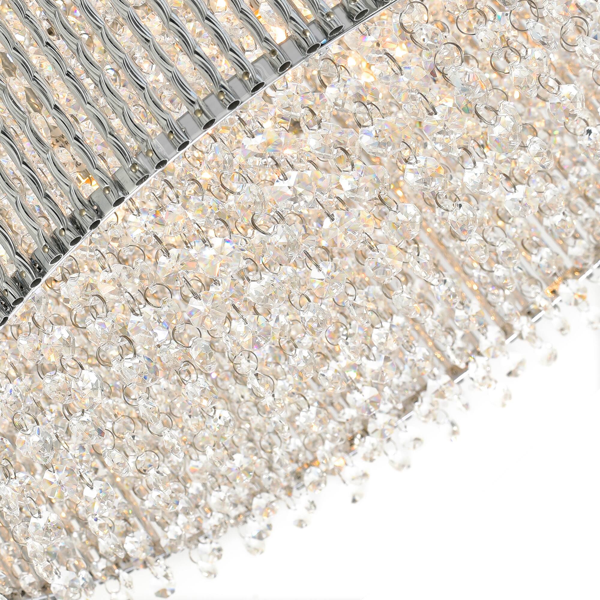 Alt View 3. CWI Lighting - Claire 12 Light Drum Shade Chandelier With Chrome Finish - Chrome.