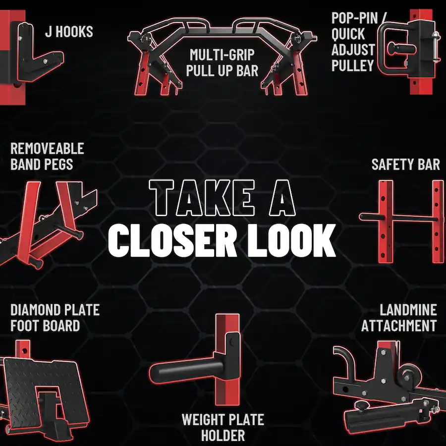 Mikolo Power Rack Cage, 1500 lbs Weight Rack with Cable Crossover ...