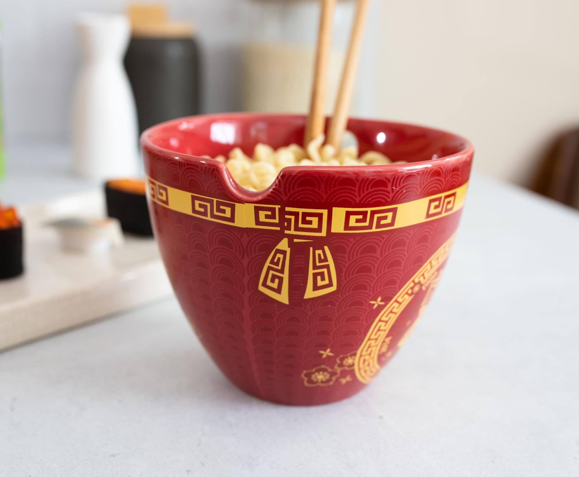 Alt View 10. Boom Trendz - Year Of The Tiger Chinese Zodiac 16-Ounce Ramen Bowl and Chopstick Set - Red.