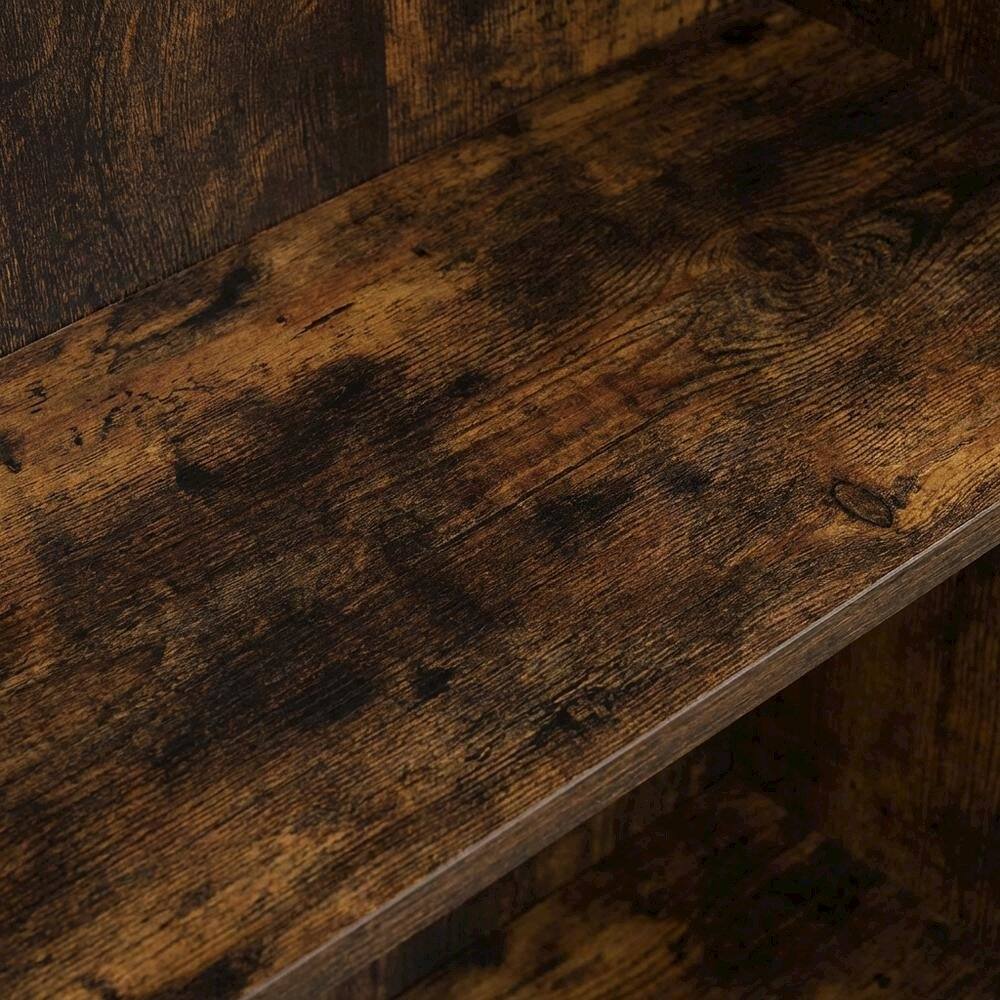 Alt View 1. FurniFact - Wooden bookcase with minimalist design and sturdy construction - Amber Pine.
