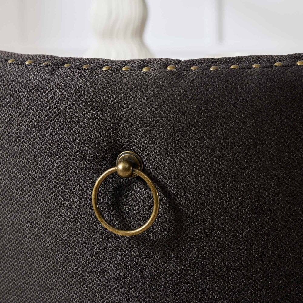 Alt View 6. Loheer - Loheer Tufted Dining Chair Set of 2 Linen Upholstered Black - Black.