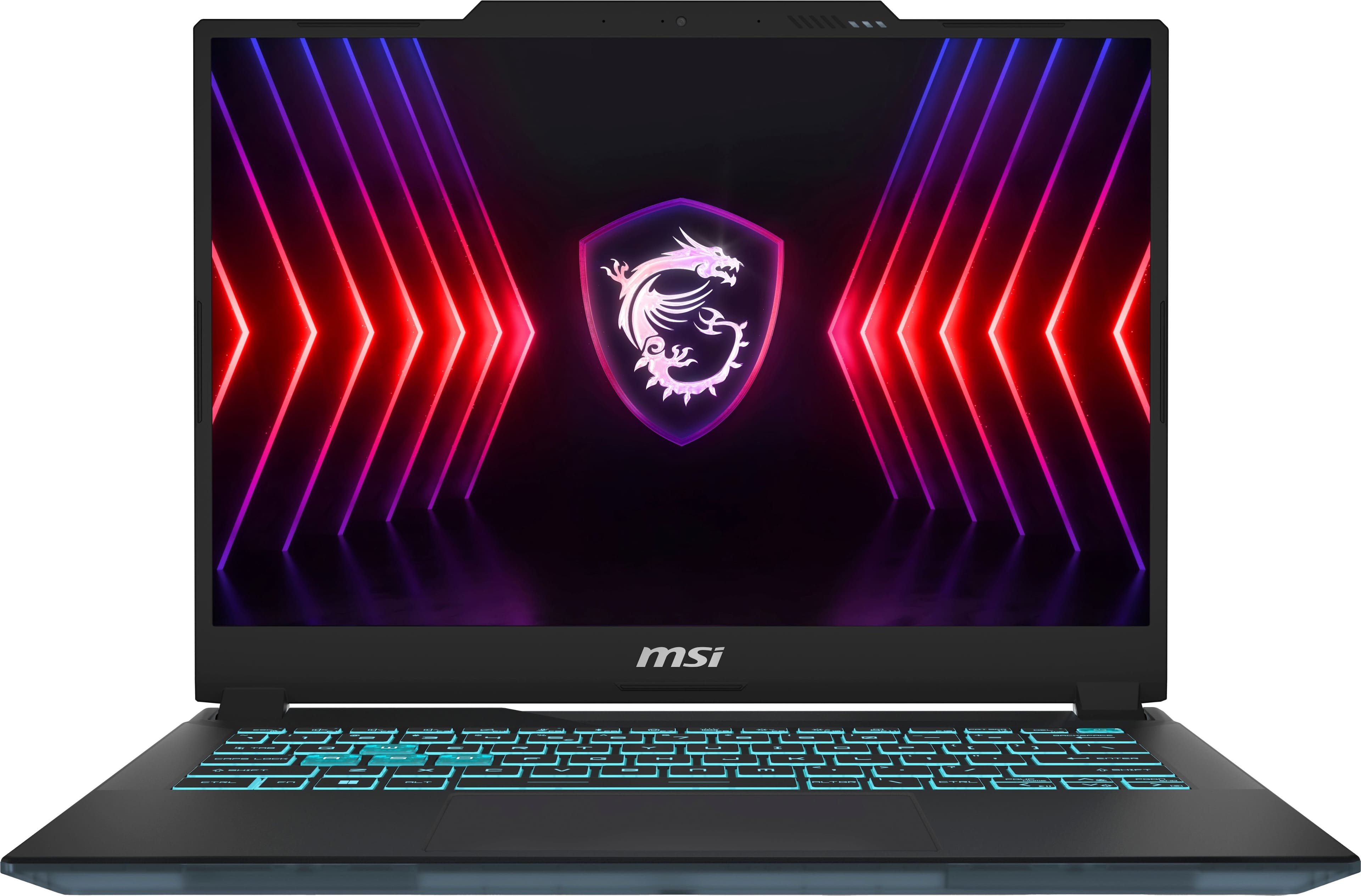 Zoom in on Front. MSI - Cyborg 14" 144Hz Gaming Laptop (FHD+) - Intel Core i7-13620H with 16GB - NVIDIA GeForce RTX 4060 with 8G - 512GB SSD - Translucent Black.