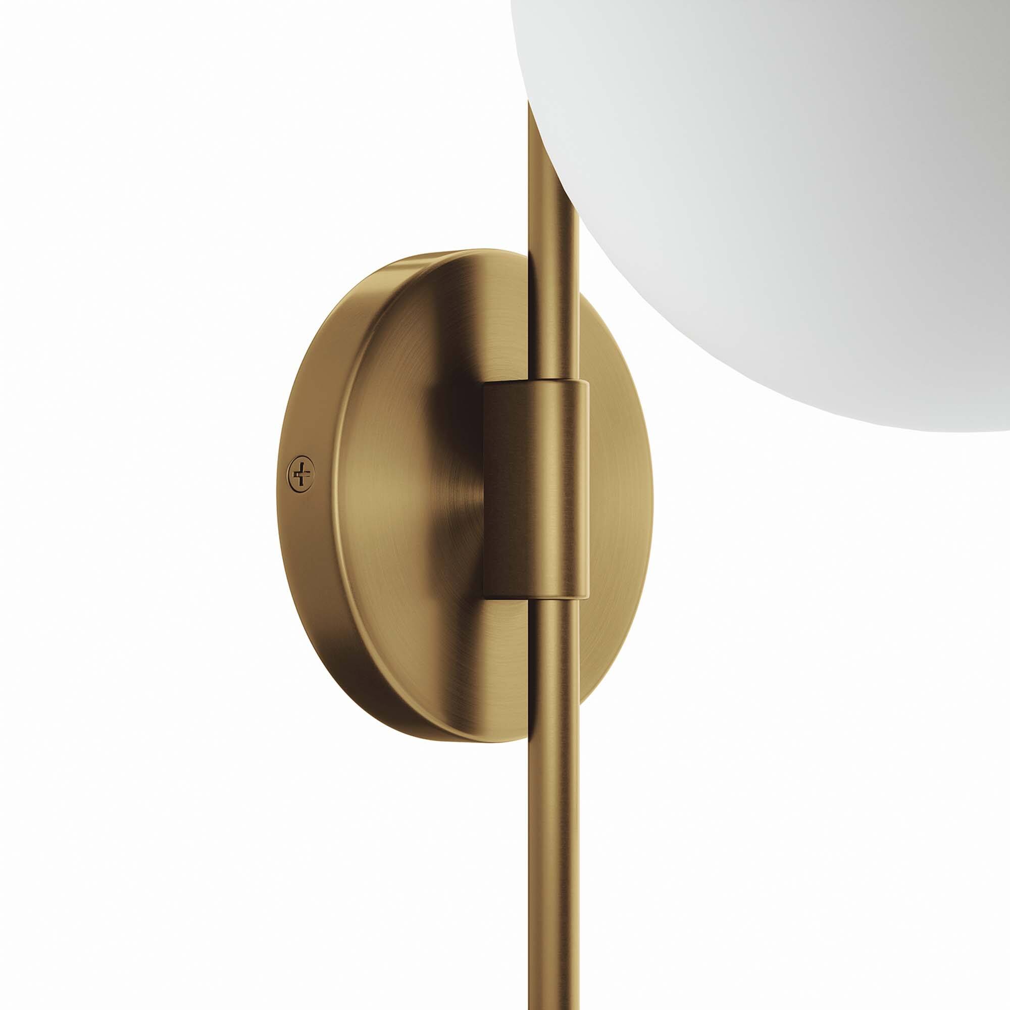 Alt View 4. Modway - Stellar 1-Light Wall Sconce by Modway - Opal Satin Brass.