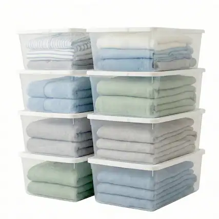 Front. Homz - Homz 12 Qt Snaplock Clear Plastic Storage Container Bin with Secure Lid (8 Pack) - Clear/White.