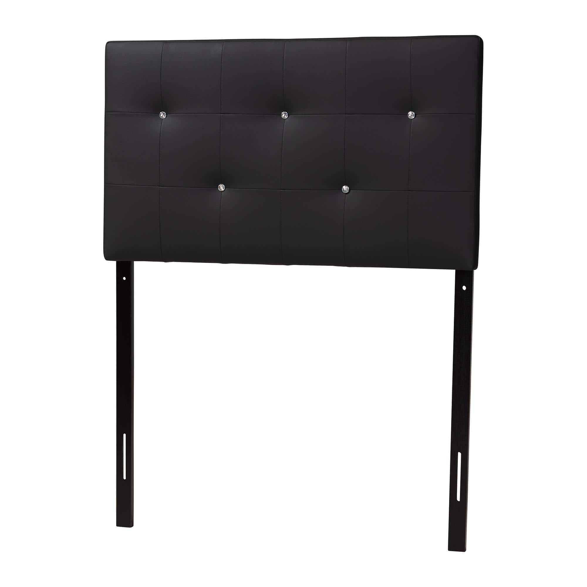 Baxton Studio - Kirchem Modern and Contemporary Faux Leather Upholstered Twin Size Headboard - Black