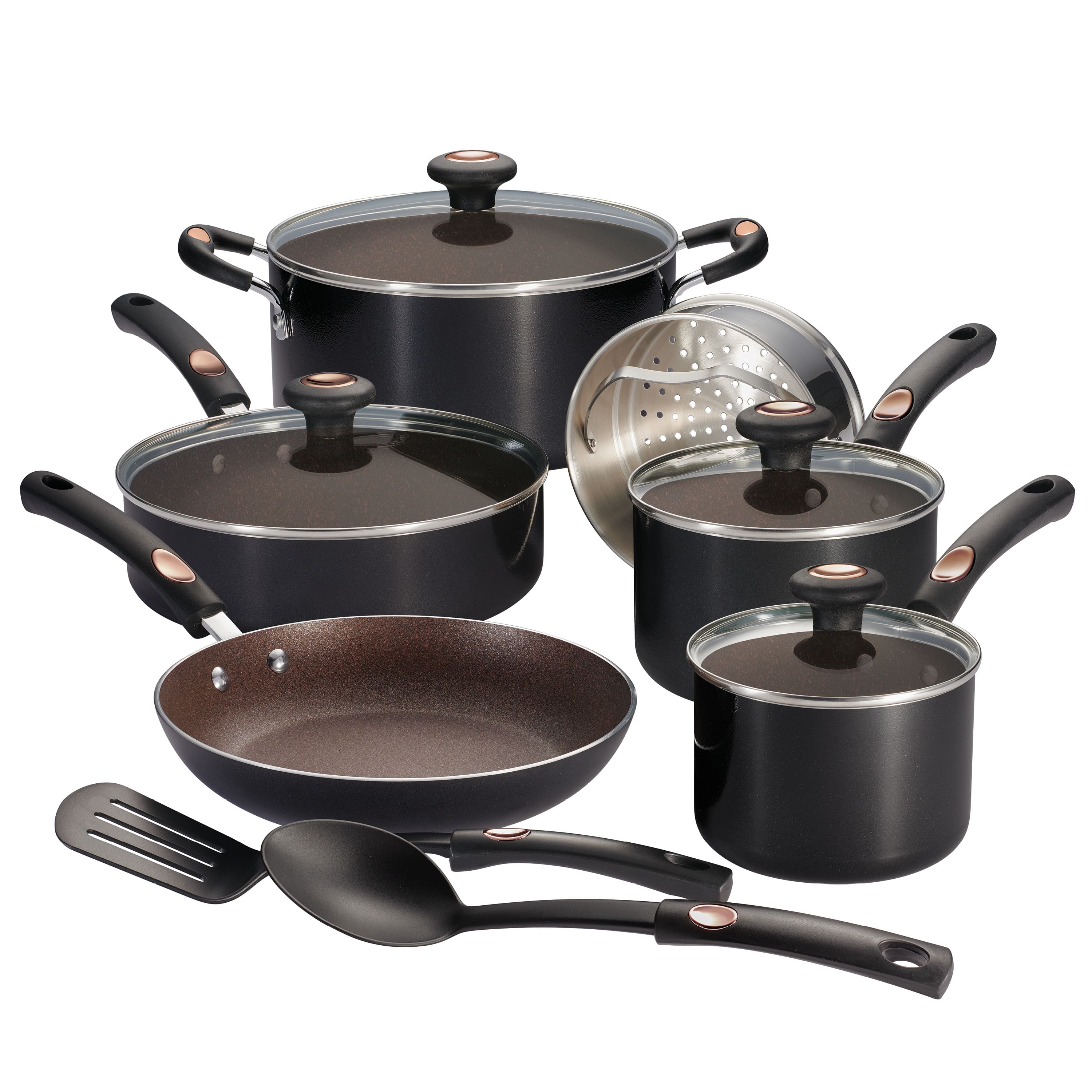 Angle. Tramontina - 12PC Non Stick Cookware Set - Gray.