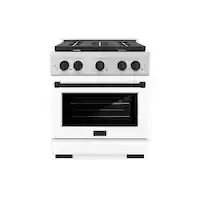 ZLINE - Autograph 30" Paramount Gas Range with 4 Burners and Black Accents (SGRZ-WM-30-MB) - White - Front_Zoom