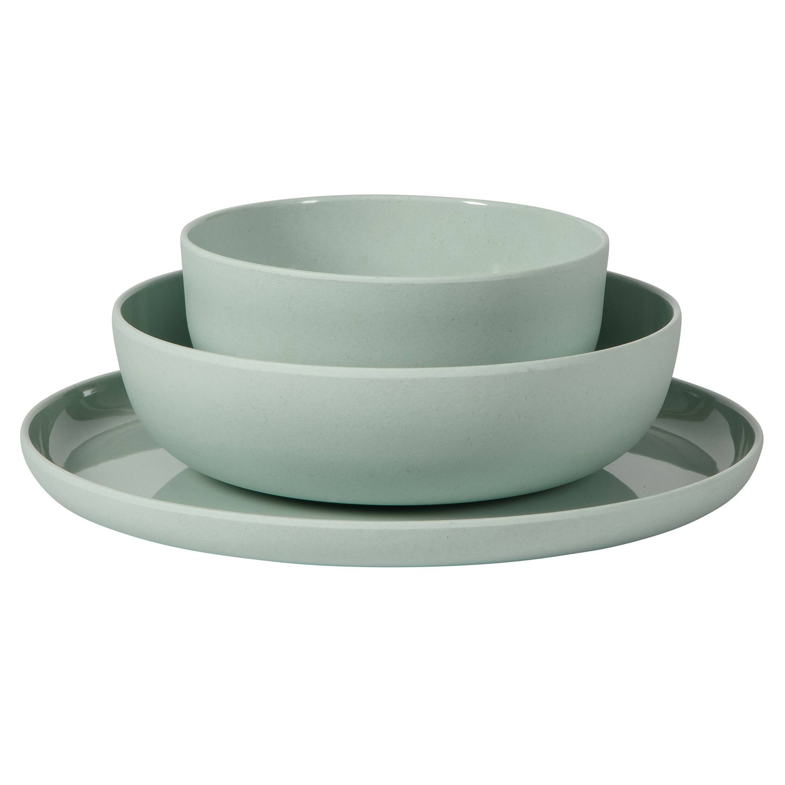 Alt View 2. Gibson - Gibson Home Candy Skies 12 Piece Wheat Straw Melamine Dinnerware Set in Green - Green.