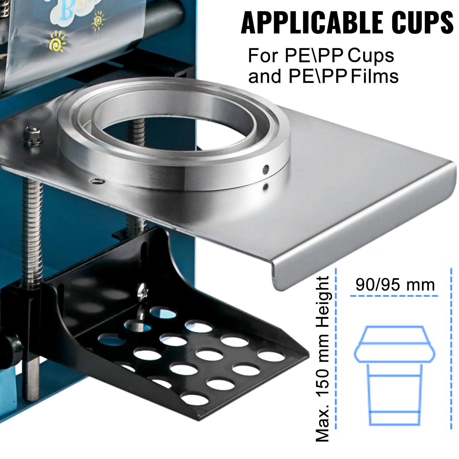 BOOKS

APPLICABLE CUPS
For PE\PP Cups and PE\PP Films
90/95 mm Height
Max. 150 mm