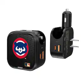 Keyscaper - Chicago Cubs Mascot Dual Port USB Car & Home Charger - Multicolor