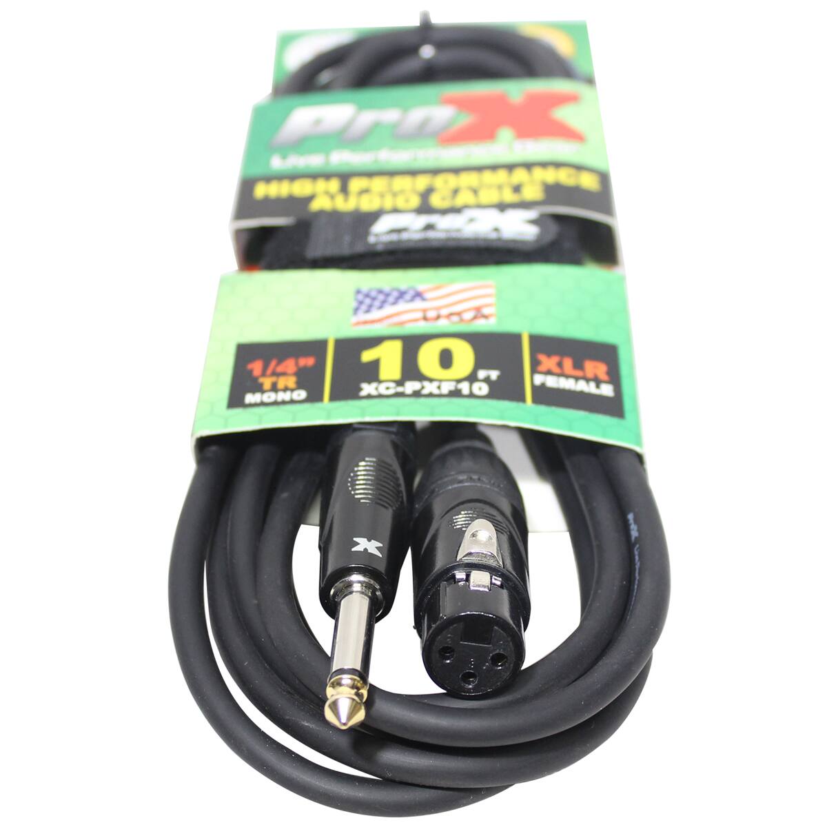 Pro X HIGH PERFORMANCE CABLE AUDIO  
6 ADU 1/4" 10 FT XLR TR XC-PXF10 FEMALE MONO