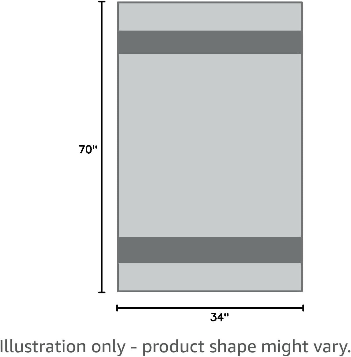 70" x 34"  
Illustration only - product shape might vary.