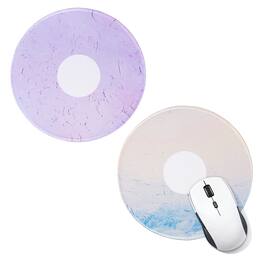Unique Bargains - 2pcs Donut Round Mouse Pad 7.9" Donut Printed Non-Slip Rubber Desk Mat for Office Home Laptop Computer Desk Accessories - Beige, Light Green