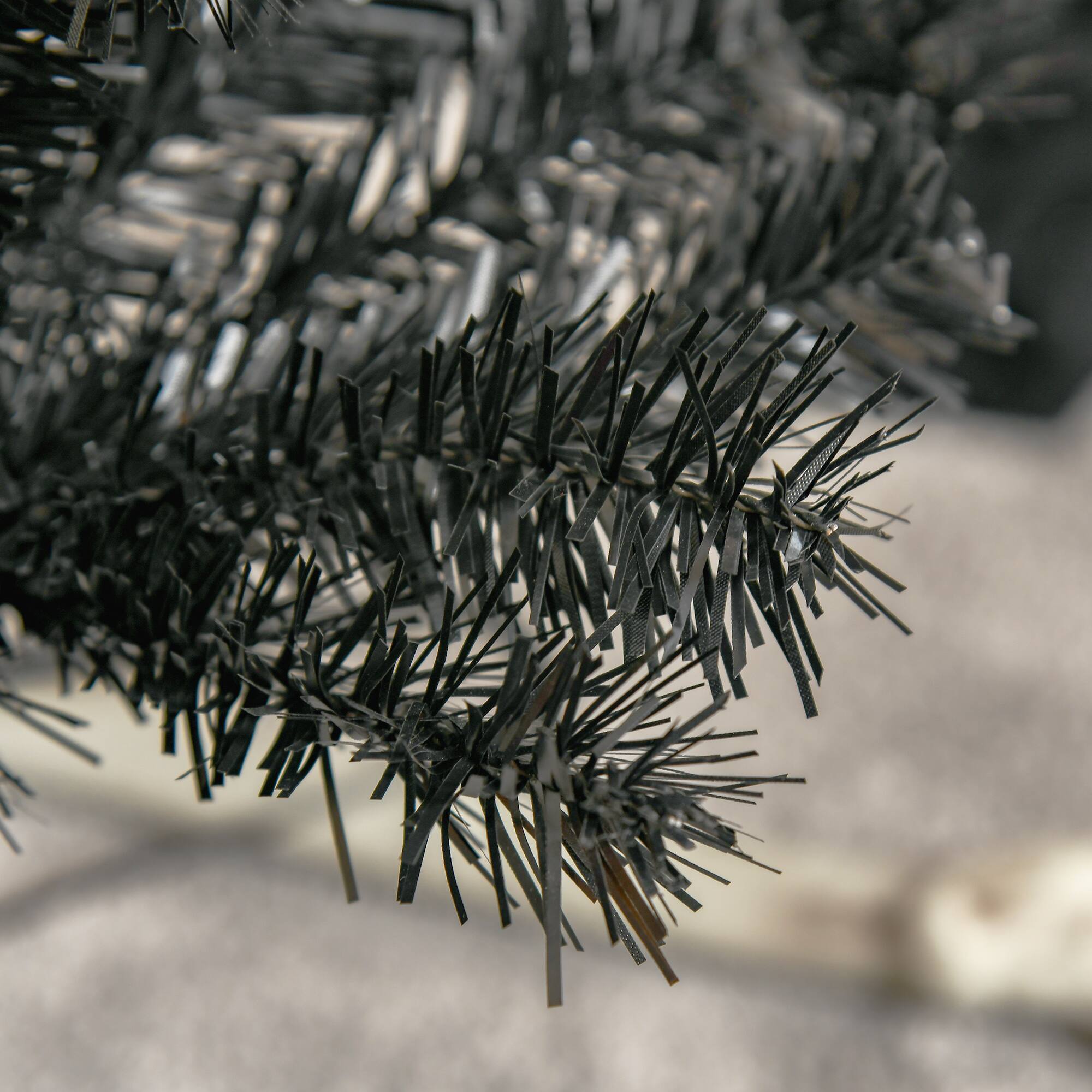 Alt View 7. Homcom - Pencil Christmas Tree, Unlit Artificial Christmas Tree Slim Douglas Fir Xmas Tree with Realistic Branches, Halloween - Black.