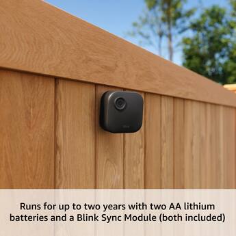 Blink Outdoor 4 + Video Citofono Nero – Telecamera Di Sicurezza Wireless HD, Visione Notturna, Audio Bidirezionale, Batteria 2 Anni, IP65