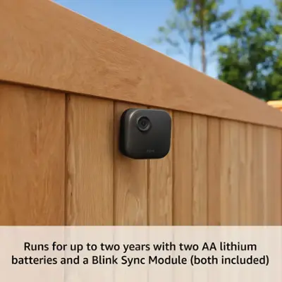 Blink - Outdoor 4 – Wireless smart security camera, two-year battery life, 1080p HD. Sync Module Core included – 1 Camera - Black