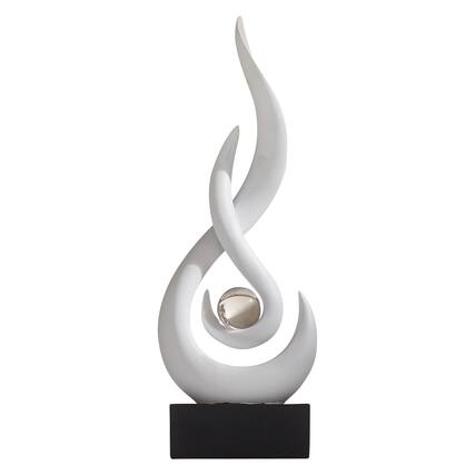 Front. Refined Abode Design - Modern Abstract Art Table Decoration Statue Centerpiece Ornaments For Living Room Great Gift Idea Home - White.