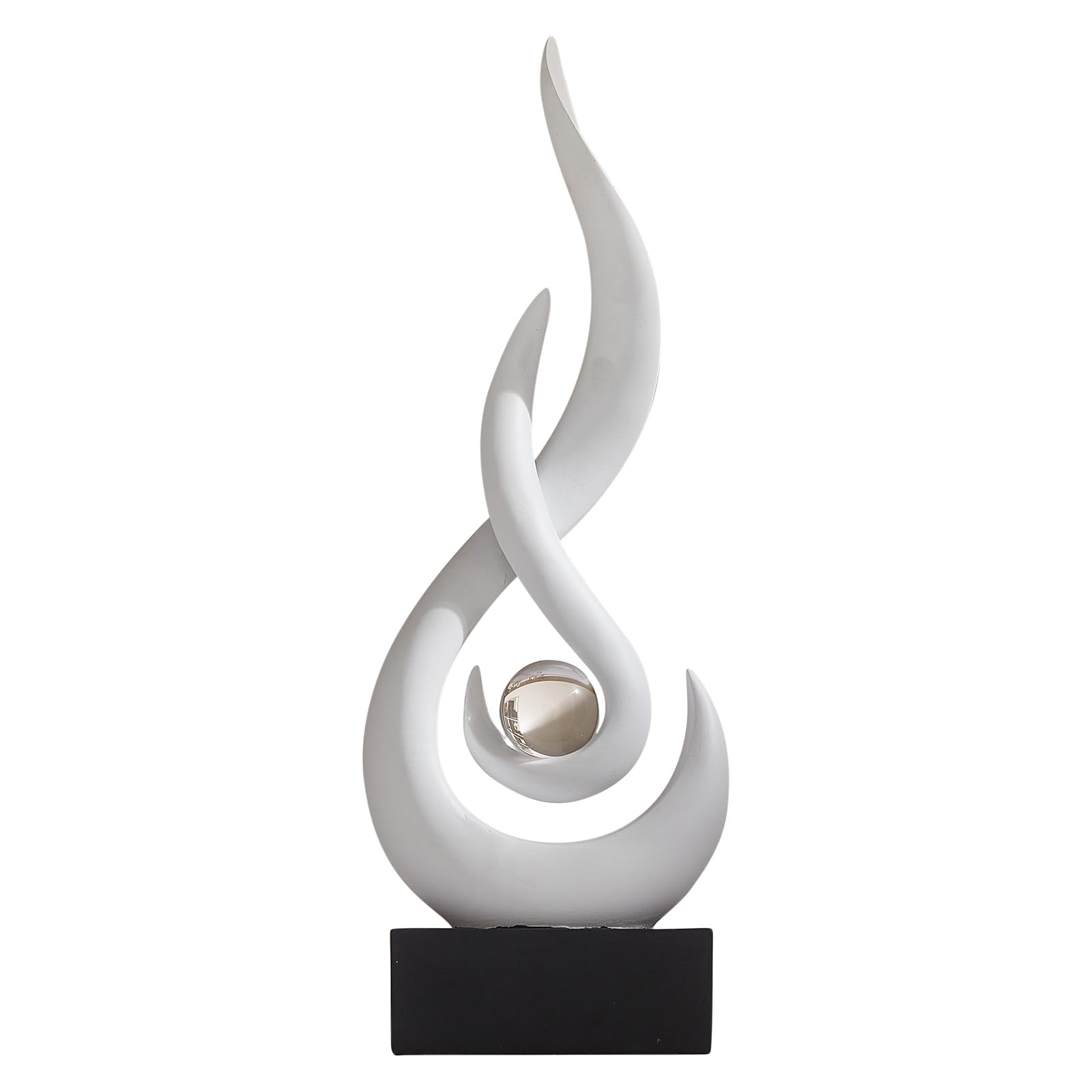 Front. Refined Abode Design - Modern Abstract Art Table Decoration Statue Centerpiece Ornaments For Living Room Great Gift Idea Home - White.
