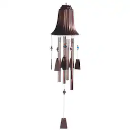 FC Design - 36" Long Bronze Color Bell Contemporary Wind Chime Outdoor Patio or Garden Hanging Decoration - Multi-Color