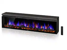 FLAMEBAR Electric Fireplace – Freestanding, Wall Mounted, Moves with TV Stand – WiFi, 1500 Color Combinations, 40" Wide - Satin Black