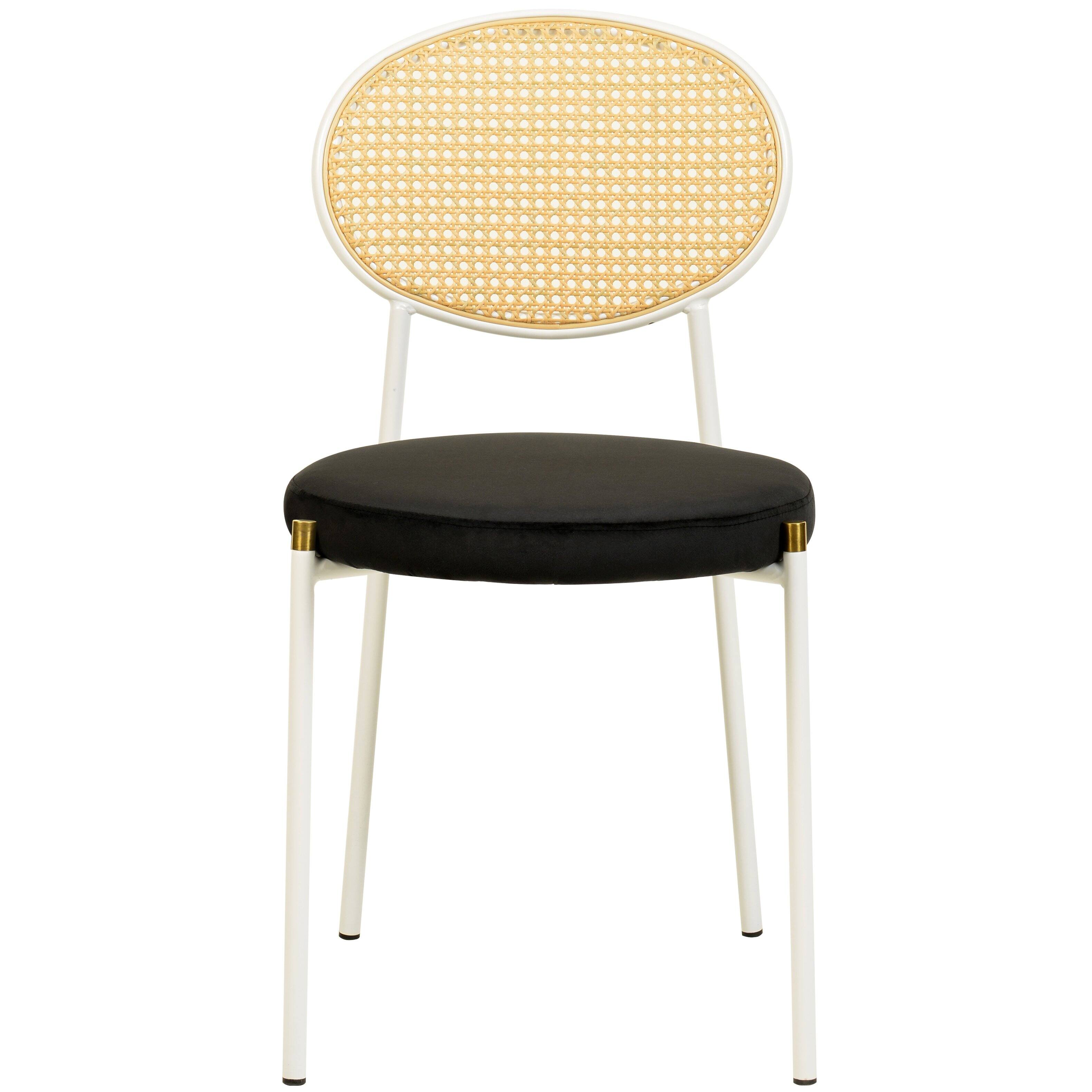 Alt View 2. LeisureMod - Euston 2-PCS Contemporary Accent Dining Chair with Velvet Cushion Seat & Rust-Resistant Metal Frame - Black.