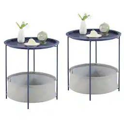 With basket 2PCS Blue