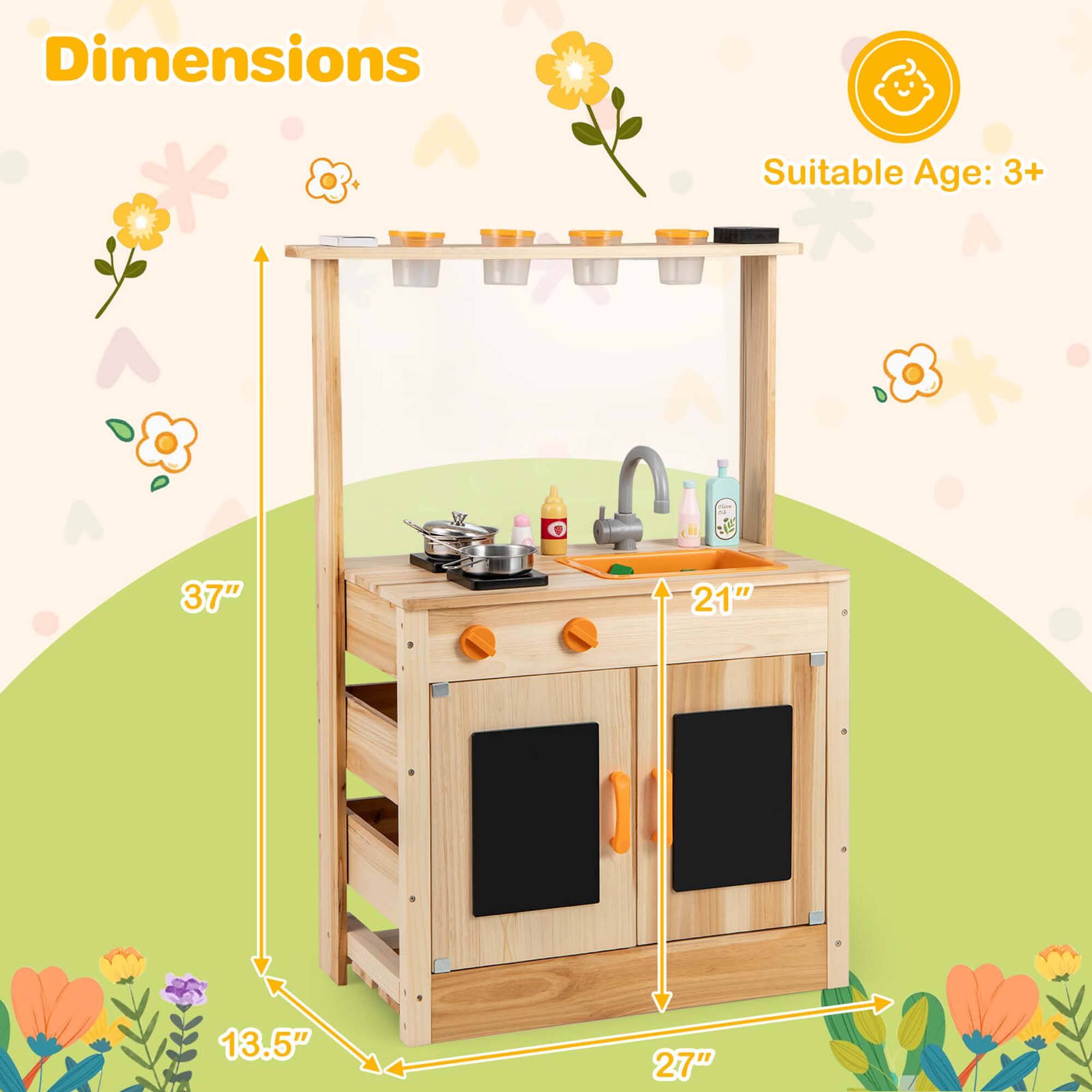 Dimensions  
Suitable Age: 3+  

W 37"  
D 21"  
H 37"  
Depth 13.5"  
Height 27"