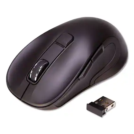 Front. Innovera - Hyper-Fast Scrolling Mouse 2.4 Ghz Frequency/26 Ft Wireless Range Right Hand Use Black - Black.