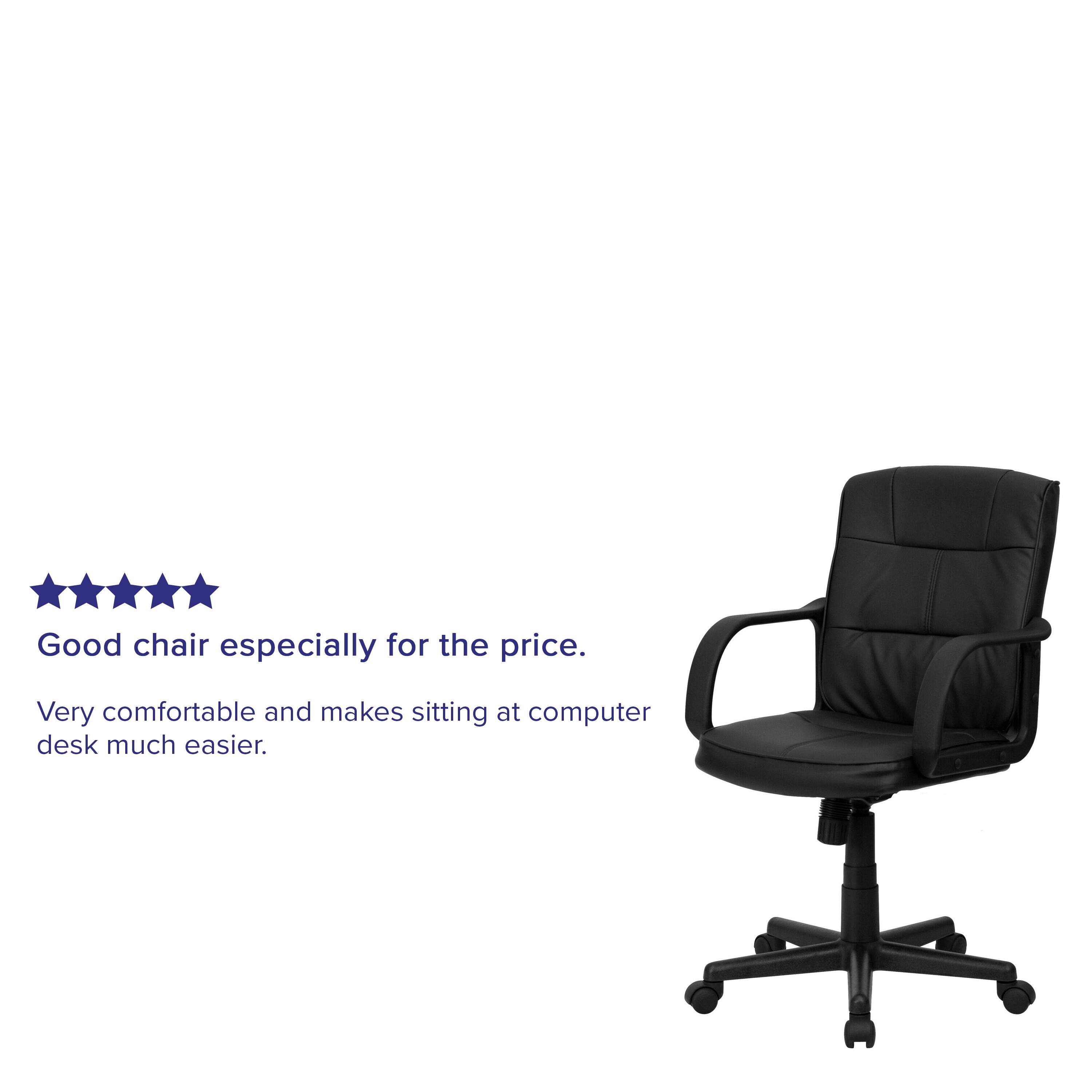 Good chair especially for the price. Very comfortable and makes sitting at computer desk much easier.