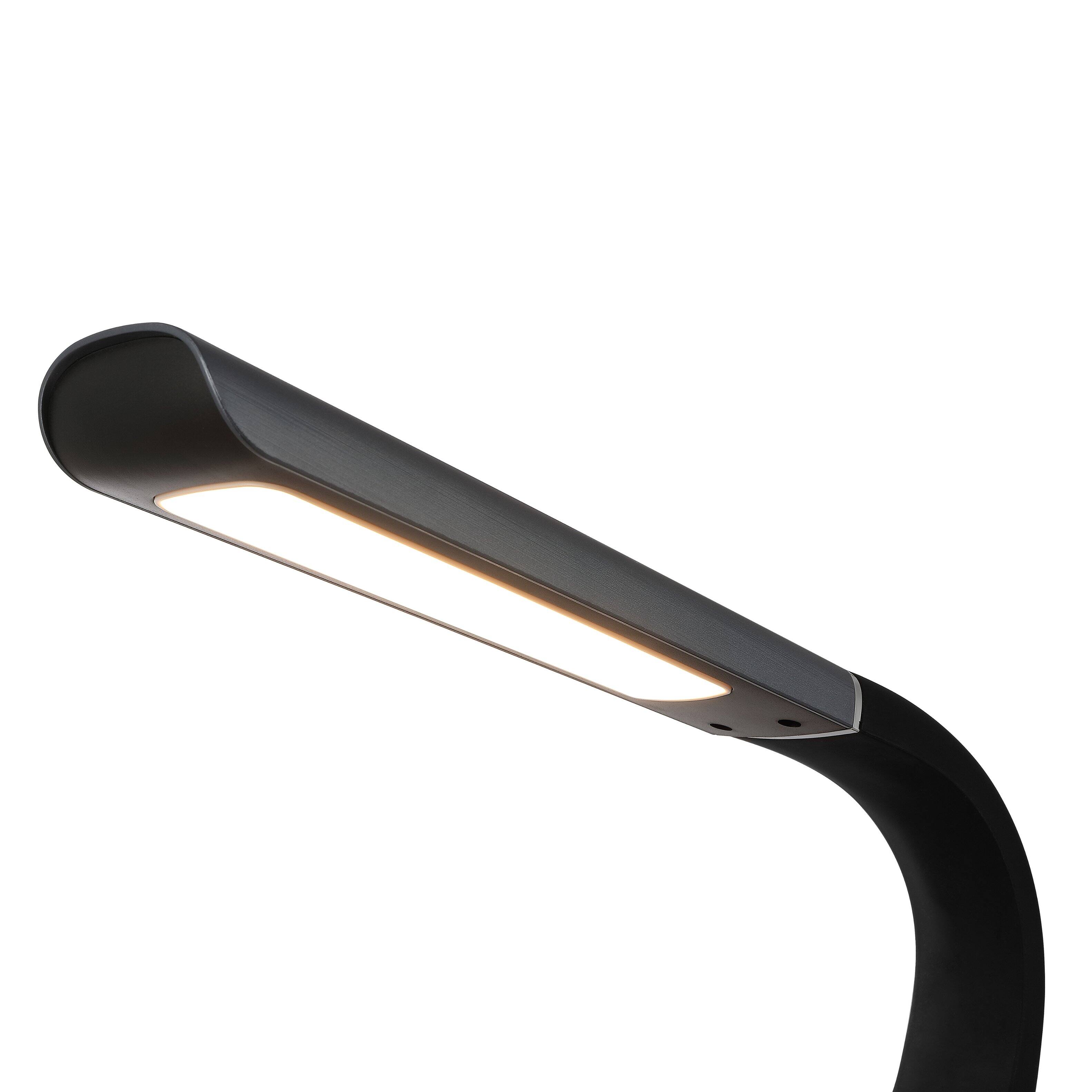 Alt View 4. Jonathan Y - Milton 19" Aluminum Contemporary Minimalist Adjustable Head Dimmable USB Charging LED Task Lamp, Black - Black.