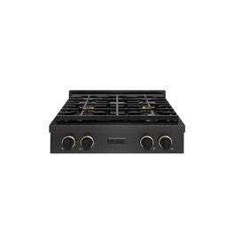 ZLINE - Designer 30 in. 4 Burner DuoPro Gas Rangetop in Black Satin Steel with Black and Bronze Accents (PSRTBSZ-30-MBCB) - Black Satin Stainless Steel