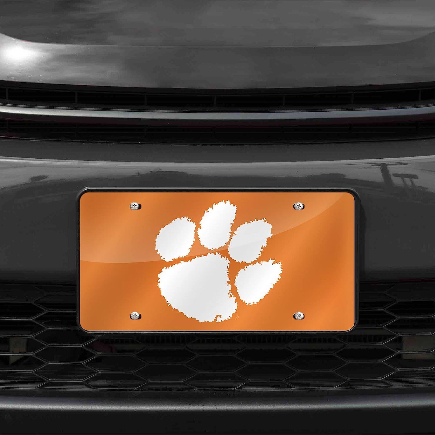Alt View 1. Rico Industries - Clemson Tigers Orange Mirrored Laser Cut License Plate Laser Tag - Multi.