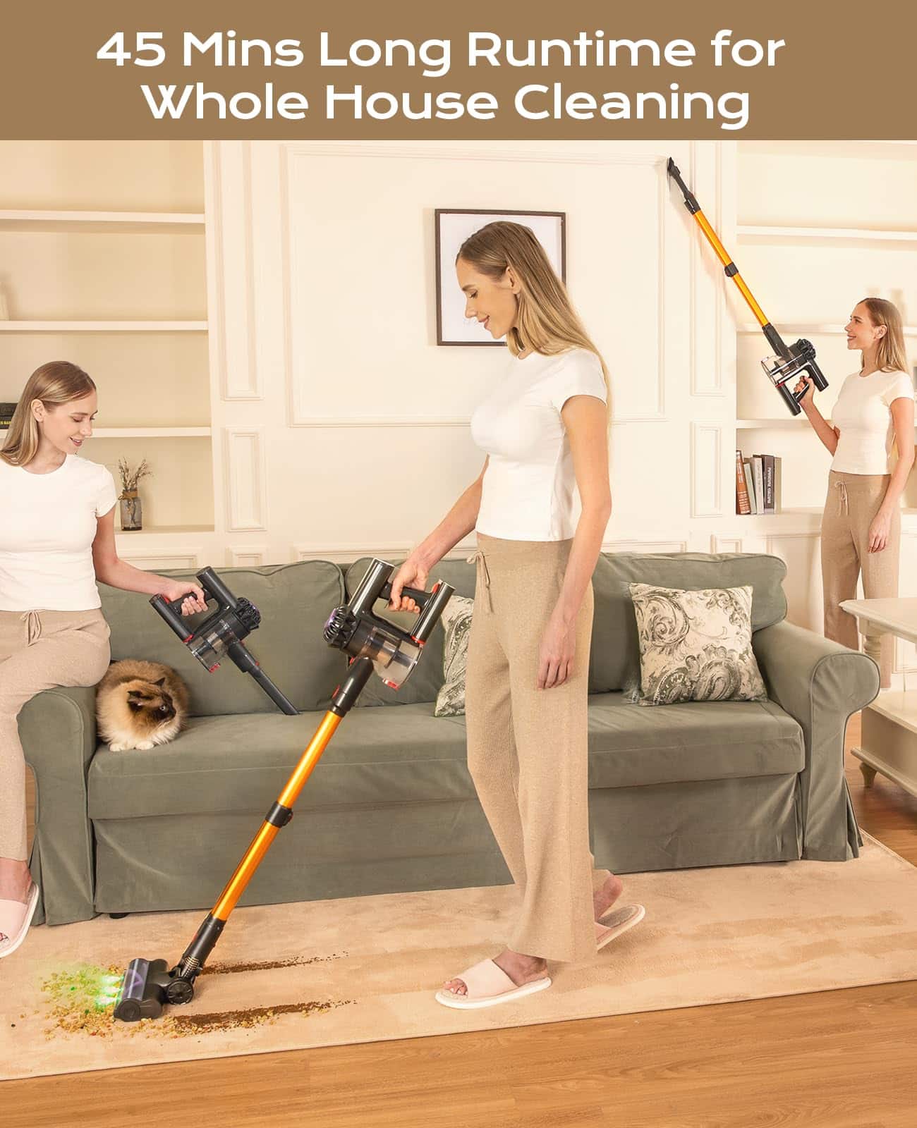 45 Mins Long Runtime for Whole House Cleaning