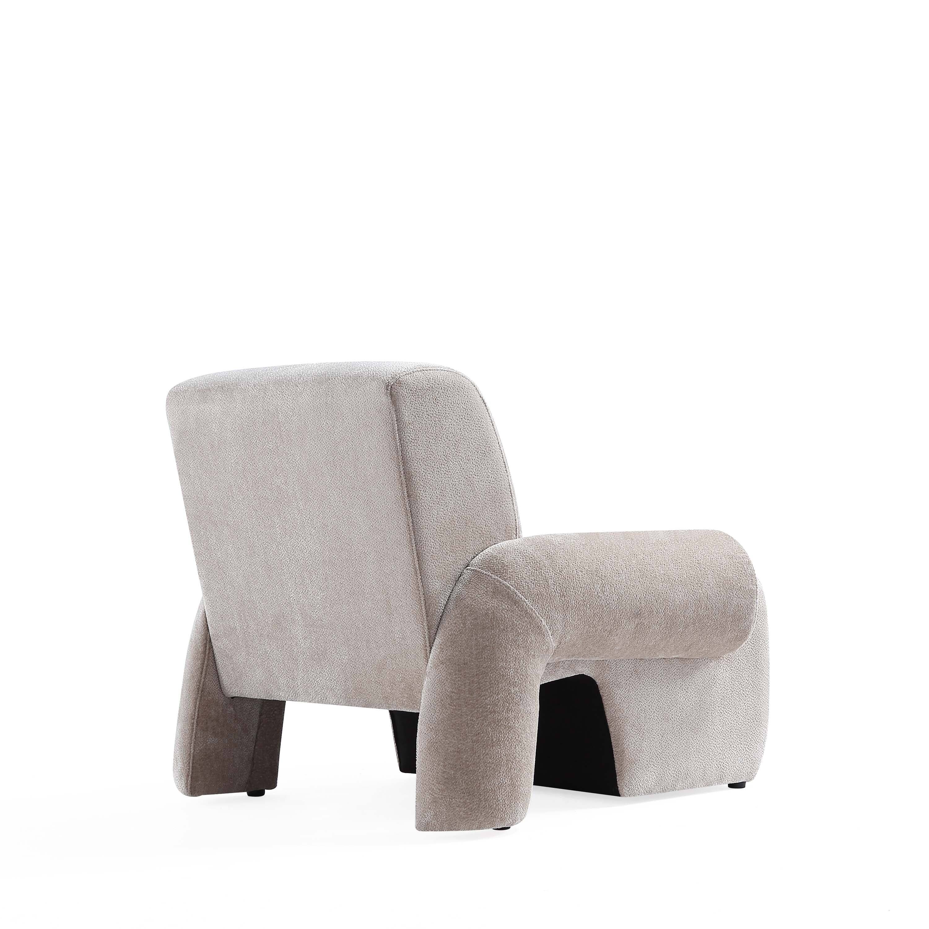 Alt View 4. Manhattan Comfort - Verandah Mid-Century Modern Chenille Lounge Chair - Set of 2 - Beige.