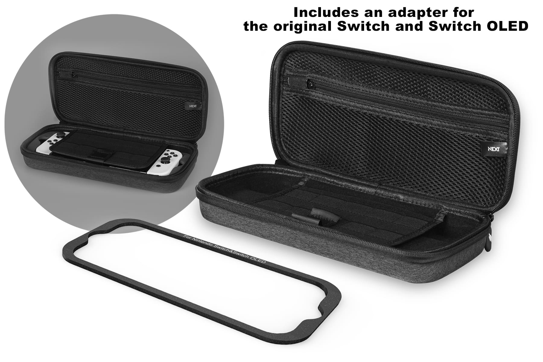 Includes an adapter for the original Switch and Switch OLED