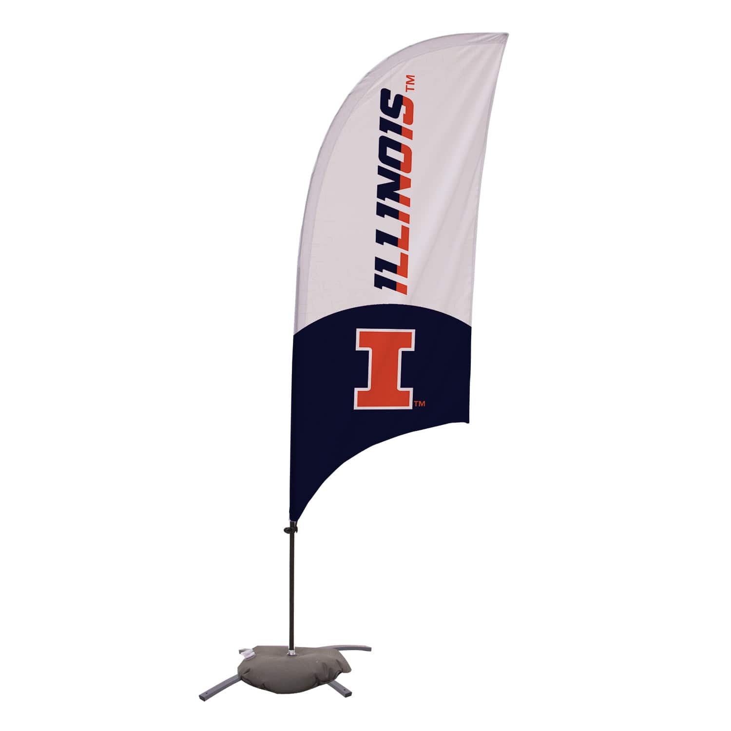 Victory Corps - Illinois Fighting Illini 7.5' Razor Feather Flag with Base - White