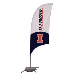 Victory Corps - Illinois Fighting Illini 7.5' Razor Feather Flag with Base - White