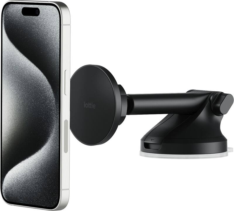 iOttie - iTap 3 MagSafe Compatible Dashboard & Windshield Car Mount with Magnetic Adapter Ring - Black