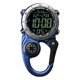 Dakota - Digital Backpacker Clip Watch, Alarm, Stopwatch, Timer and Dual Time, Tactical Outdoor Gifts for Men and Women - Blue