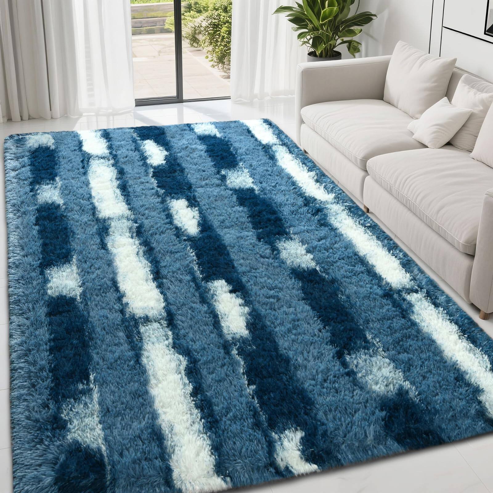 D-blue White-5' x 7' (Rectangular)