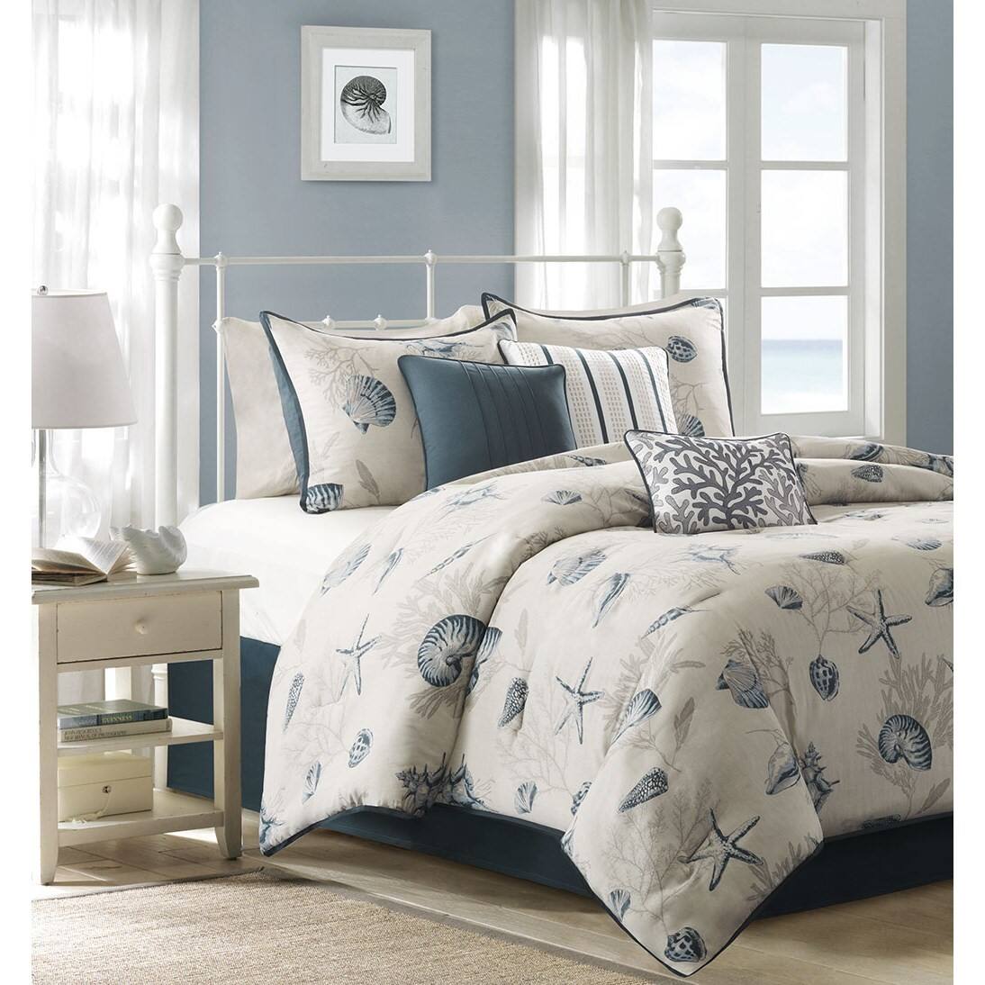 Alt View 3. Gracie Mills - Gracie Mills Villanueva Coastal Escape 7-Piece Comforter Set - Blue.