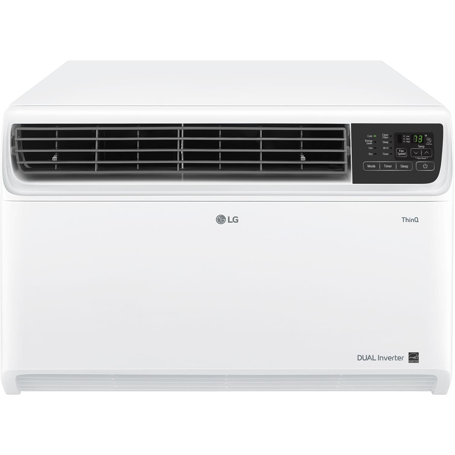 Front. LG - 18,000 BTU 1,000 Sq. Ft. 230V Smart Window Air Conditioner - White.