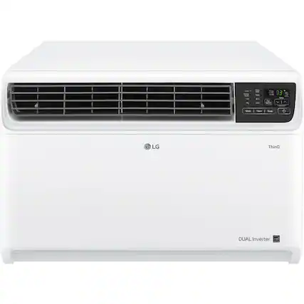 Front. LG - 18,000 BTU 1,000 Sq. Ft. 230V Smart Window Air Conditioner - White.