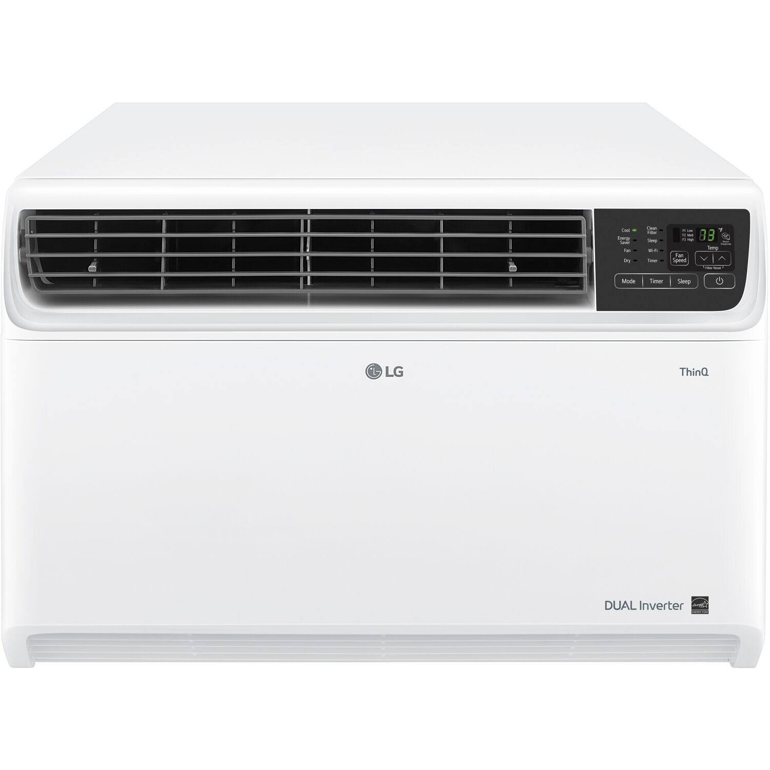Front. LG - 18,000 BTU 1,000 Sq. Ft. 230V Smart Window Air Conditioner - White.