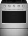 KitchenAid - 30 in. Wide 5 burners 5.0 cu. ft. Slide-in Gas Range with Convection Cooking Modes - Stainless Steel