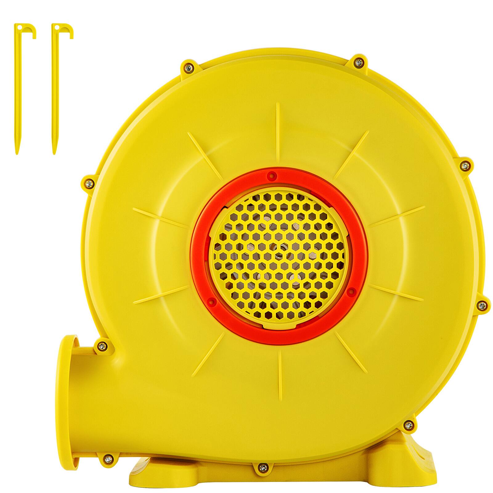 Alt View 5. VEVOR - Air Blower, 450W 0.6HP Inflatable Blower, Portable and Powerful Bounce House Blower, 1750Pa Commercial Air Blower Pump - Yellow.