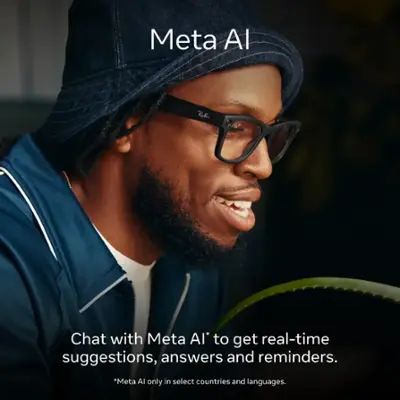 Ray-Ban Meta - Headliner Smart Glasses with Meta AI, Audio, Photo, Video Compatibility - Transitions Yellow Lenses - Warm Stone