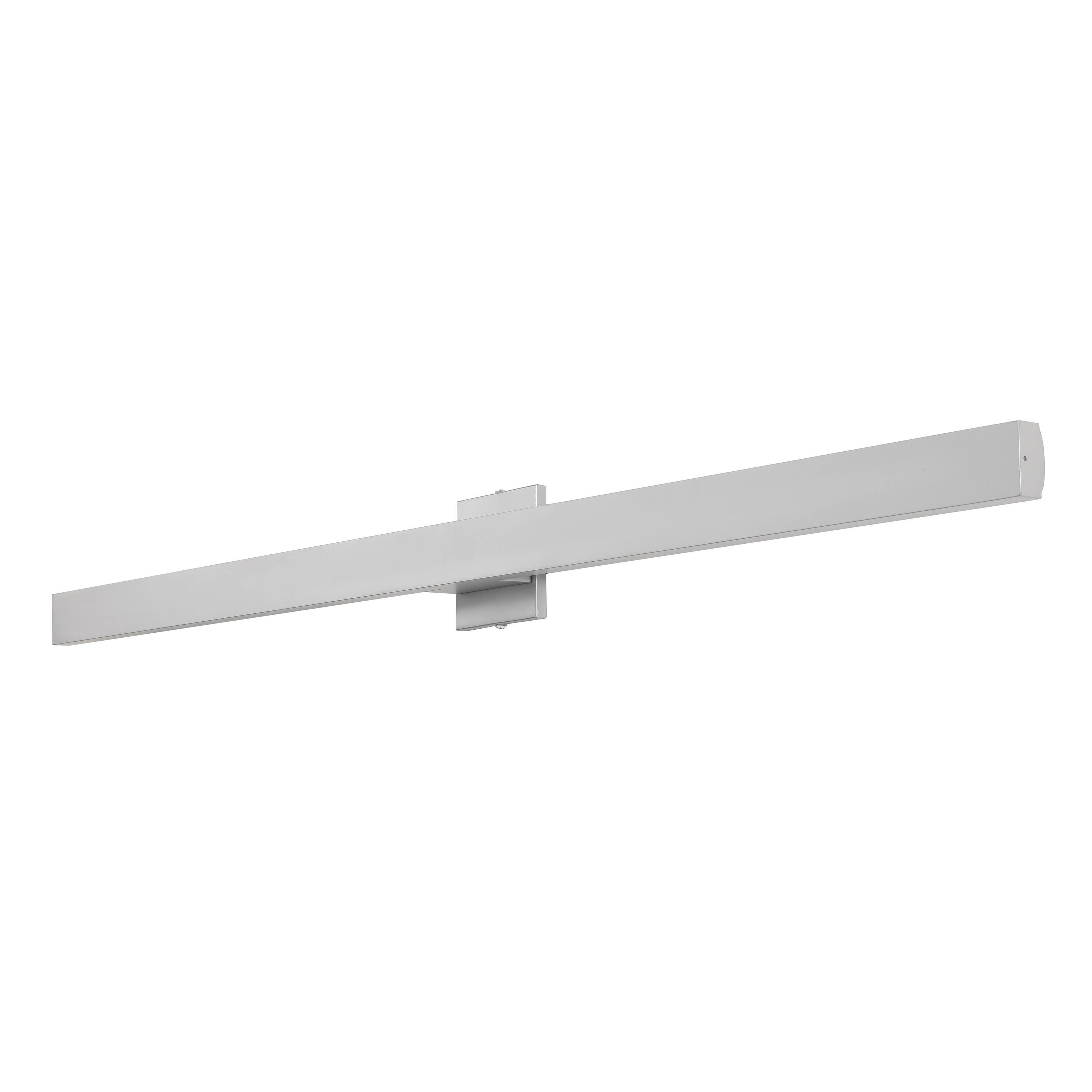 Alt View 6. Jonathan Y - Vara 49.5" Modern Minimalist Indoor/Outdoor Metal 350-Degree Rotate Dimmable Integrated Linear LED Wall Sconce, Silver - Silver.
