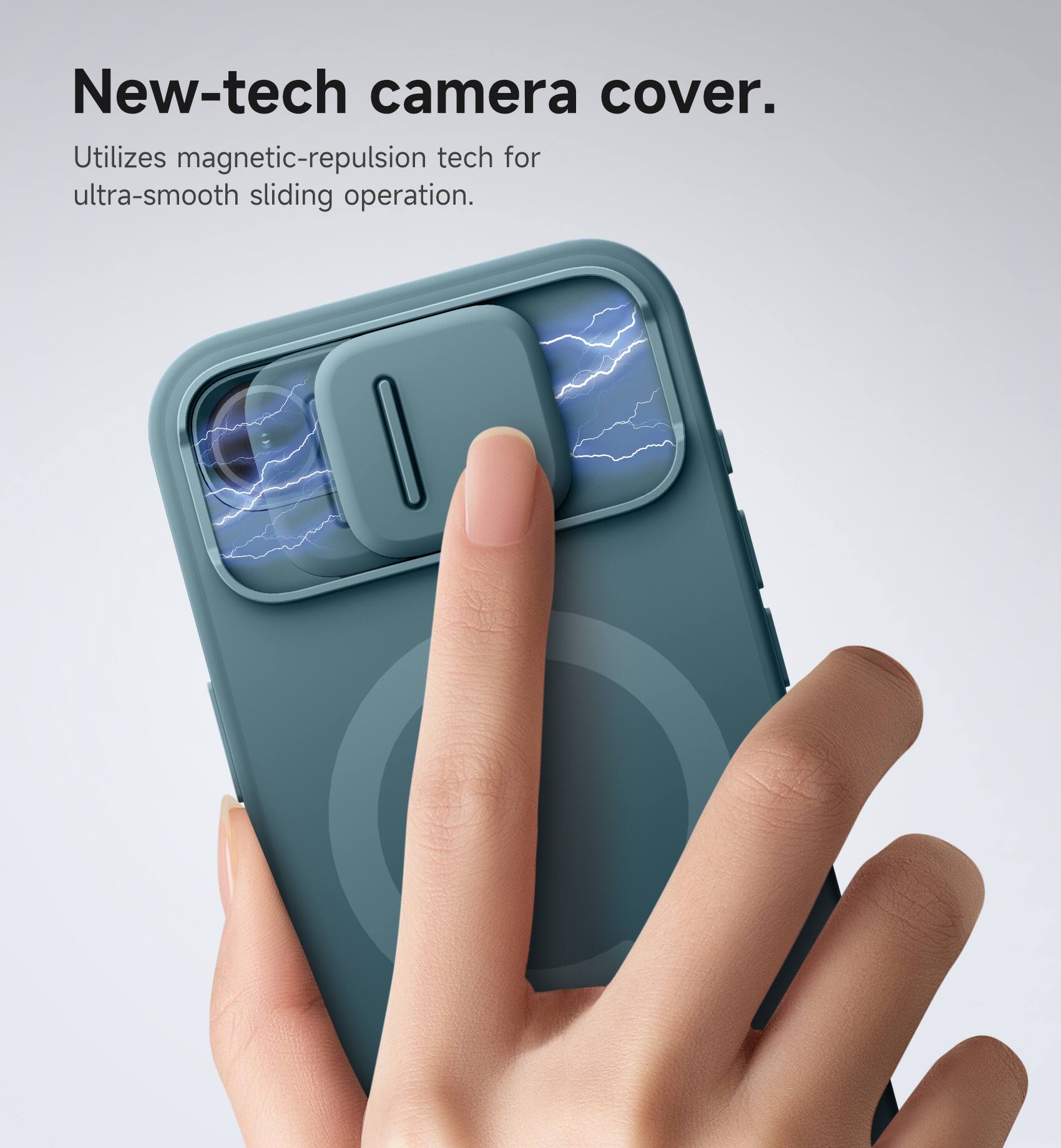 New-tech camera cover.  
Utilizes magnetic-repulsion tech for ultra-smooth sliding operation.